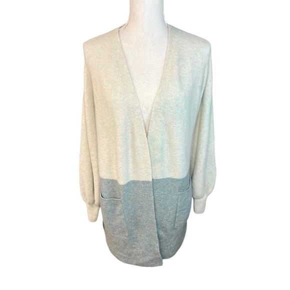 Madewell Edgewater Bubble-Sleeve Cardigan Sweater casual neutral scandi girl - Picture 2 of 11